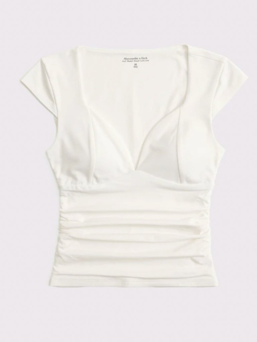 Abercrombie & Fitch Zoe Cream Cap-Sleeve Bra Free Top